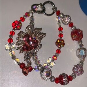 Rare Red and Silver purse/bag charm Keychain